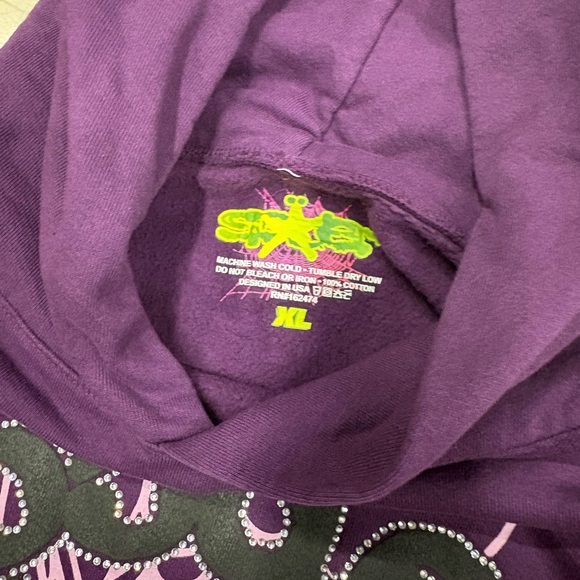 Sp5der Og Web Rhinestone Hoodie ‘Grape’ - Picture 2 of 2